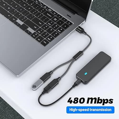 MOGOOD USB Splitter Cable 9cm (1-Pack, Black) | Dual USB 2.0 Female Ports for Data & Charging thumbnail 6