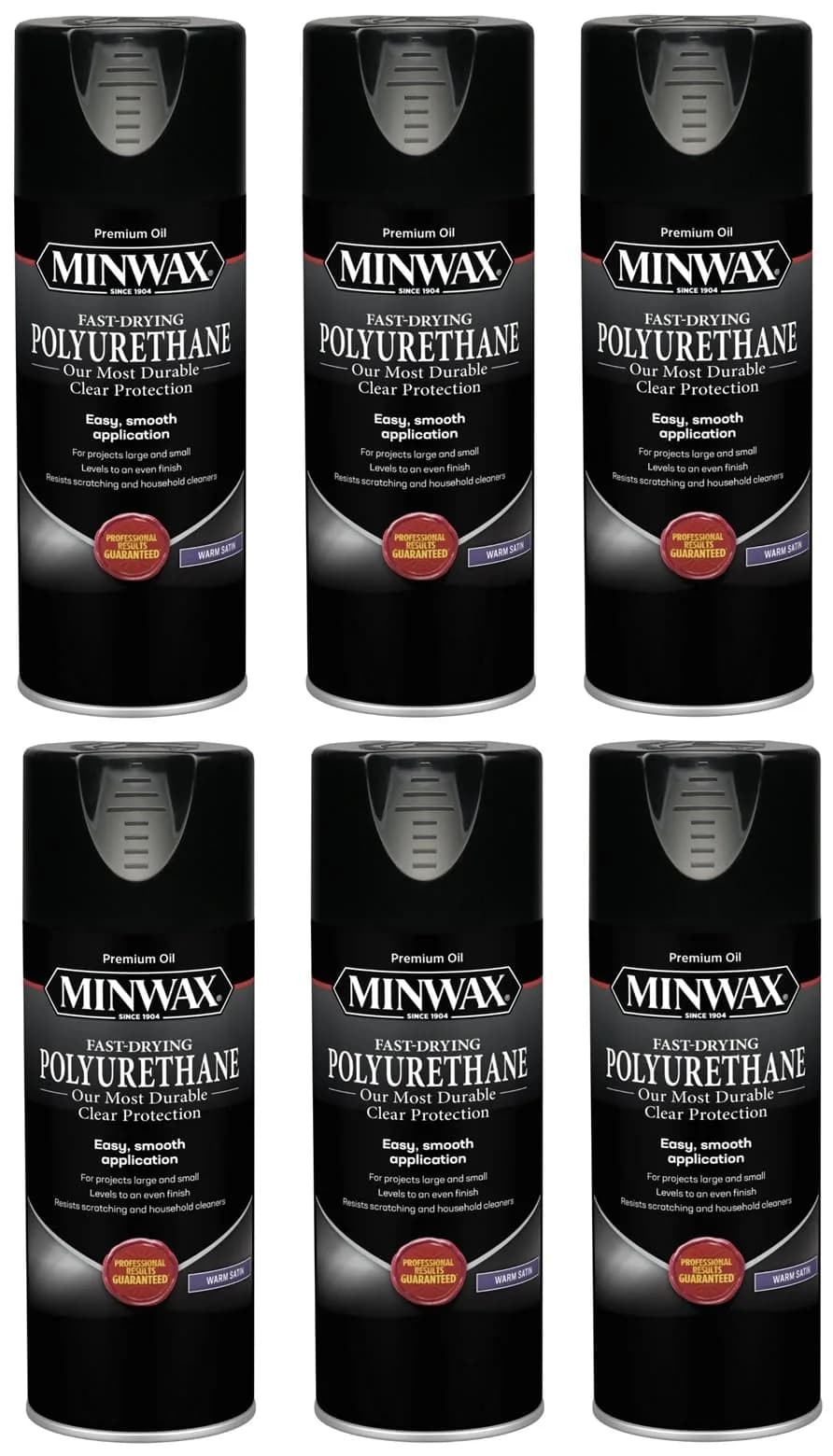 Minwax Oil-Based Polyurethane 6 Pack 11.5 oz | Fast Drying Warm Satin Finish