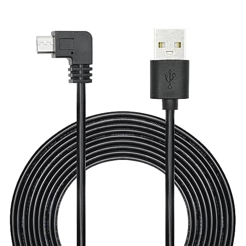 Maixbomr 90 Degree Micro USB Power Cord 3.5m (11ft) | Right Angle Charging Cable for Dash Cams & Devices thumbnail 1