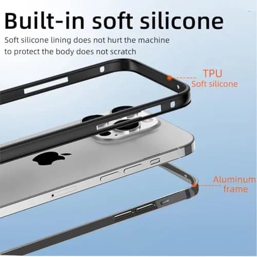 AOPNN Aluminum for iPhone 15 Pro MAX Bumper Case,Metal Frame Natural Titanium | Slim 2mm, Aviation Alloy thumbnail 2
