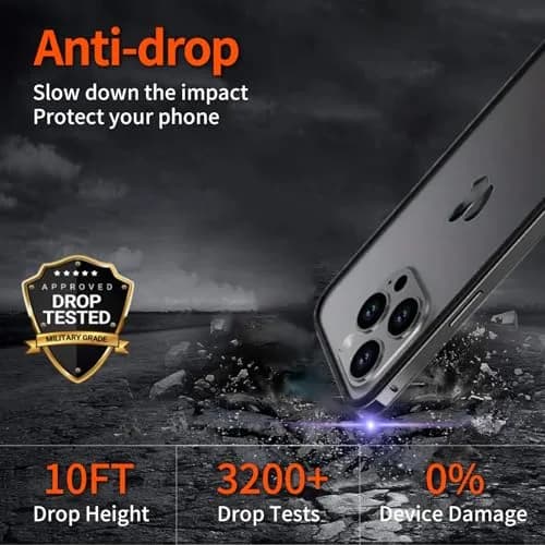 AOPNN Aluminum for iPhone 15 Pro MAX Bumper Case,Metal Frame Natural Titanium | Slim 2mm, Aviation Alloy thumbnail 3