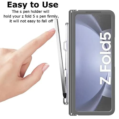 YQODSZ Shiny Silver Stylus Pen & S Pen Holder for Samsung Galaxy Z Fold 7/6/5 S Pen Edition, Adhesive Slim Stylus with Silicone Tip thumbnail 4