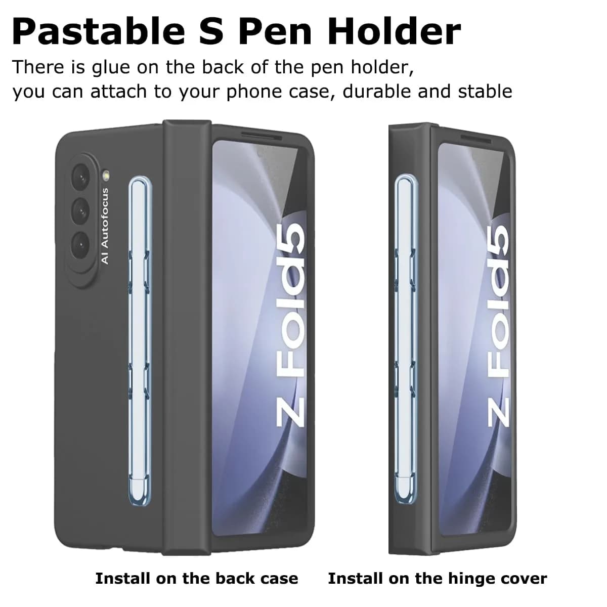 YQODSZ Stylus Pen & S Pen Holder for Samsung Galaxy Z Fold 7/6 / 5 | Slim Silicone Tip, Adhesive Slot, Blue thumbnail 3