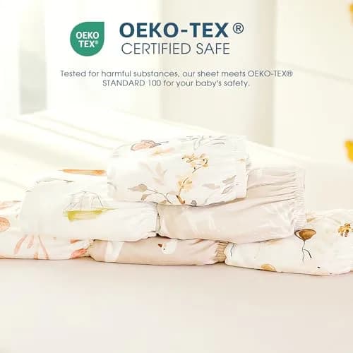 GRSSDER Ultra Soft Fitted Bassinet Sheets 2 Pack, 81cm x 41cm x 13cm (32" x 16" x 5") | Universal Fit for Oval, Rectangle, Moses Basket Mattresses thumbnail 8