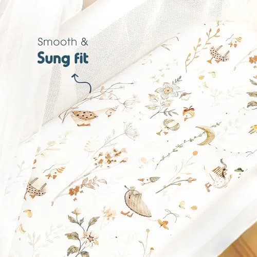 GRSSDER Ultra Soft Fitted Bassinet Sheets 2 Pack, 81cm x 41cm x 13cm (32" x 16" x 5") | Universal Fit for Oval, Rectangle, Moses Basket Mattresses thumbnail 3