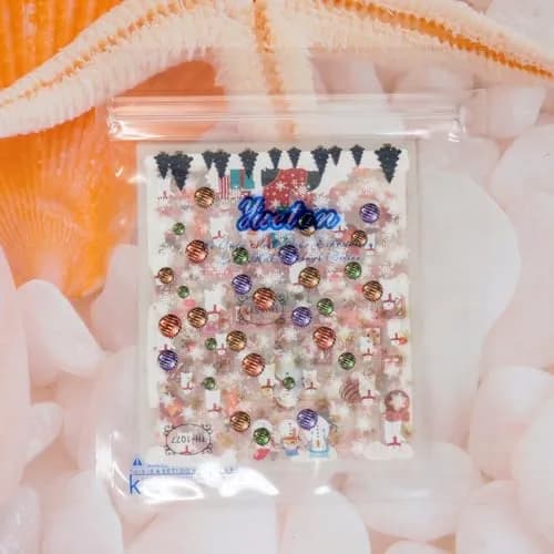 yueton Christmas Nail Sticker 10Pcs Snowflake Santa Tree Winter | Festive Nail Art Decals thumbnail 7