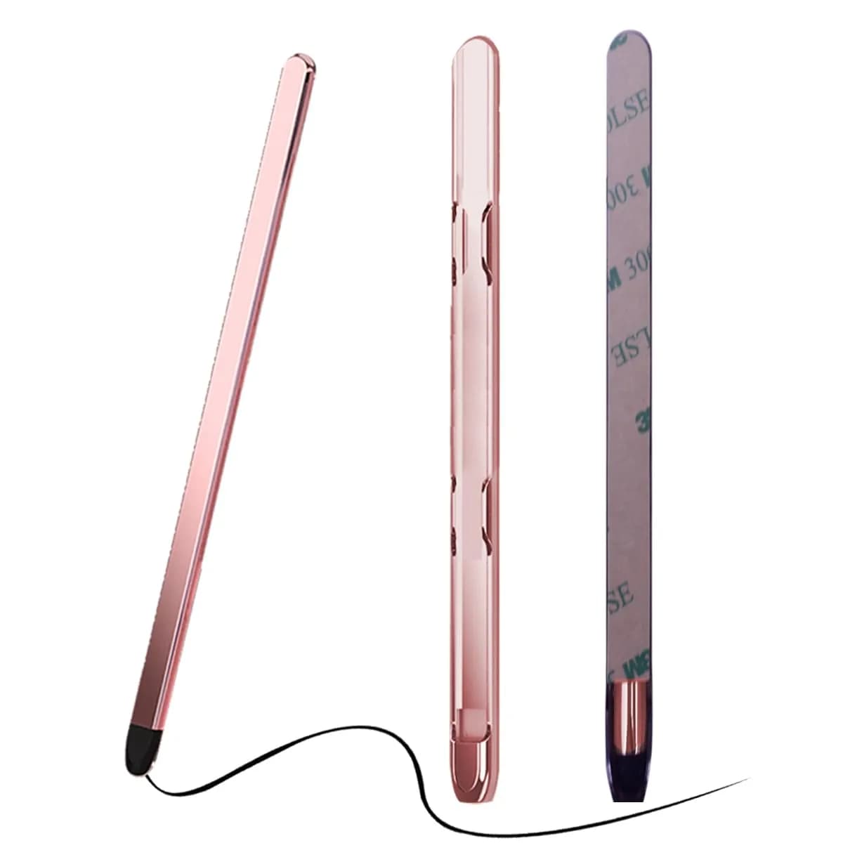 YQODSZ Stylus Pen & S Pen Holder for Samsung Galaxy Z Fold 7/6 / 5 | Slim Silicone Tip, Adhesive, Pink — Shiny Pink