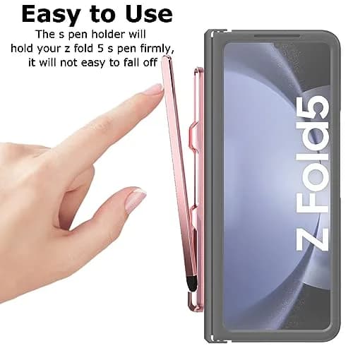 YQODSZ Stylus Pen & S Pen Holder for Samsung Galaxy Z Fold 7/6 / 5 | Slim Silicone Tip, Adhesive, Pink thumbnail 4