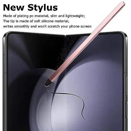 YQODSZ Stylus Pen & S Pen Holder for Samsung Galaxy Z Fold 7/6 / 5 | Slim Silicone Tip, Adhesive, Pink thumbnail 5