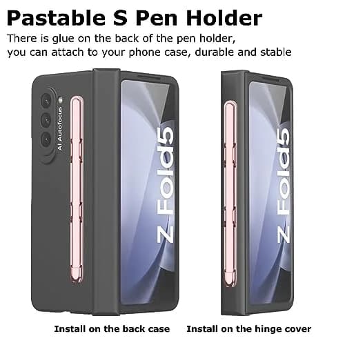 YQODSZ Stylus Pen & S Pen Holder for Samsung Galaxy Z Fold 7/6 / 5 | Slim Silicone Tip, Adhesive, Pink thumbnail 3