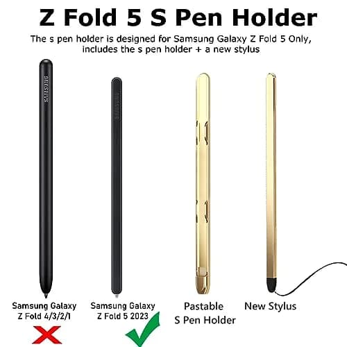 YQODSZ Stylus Pen & S Pen Holder for Samsung Galaxy Z Fold 7/6 / 5 | Slim, High Sensitive Silicone Tip, Gold thumbnail 2