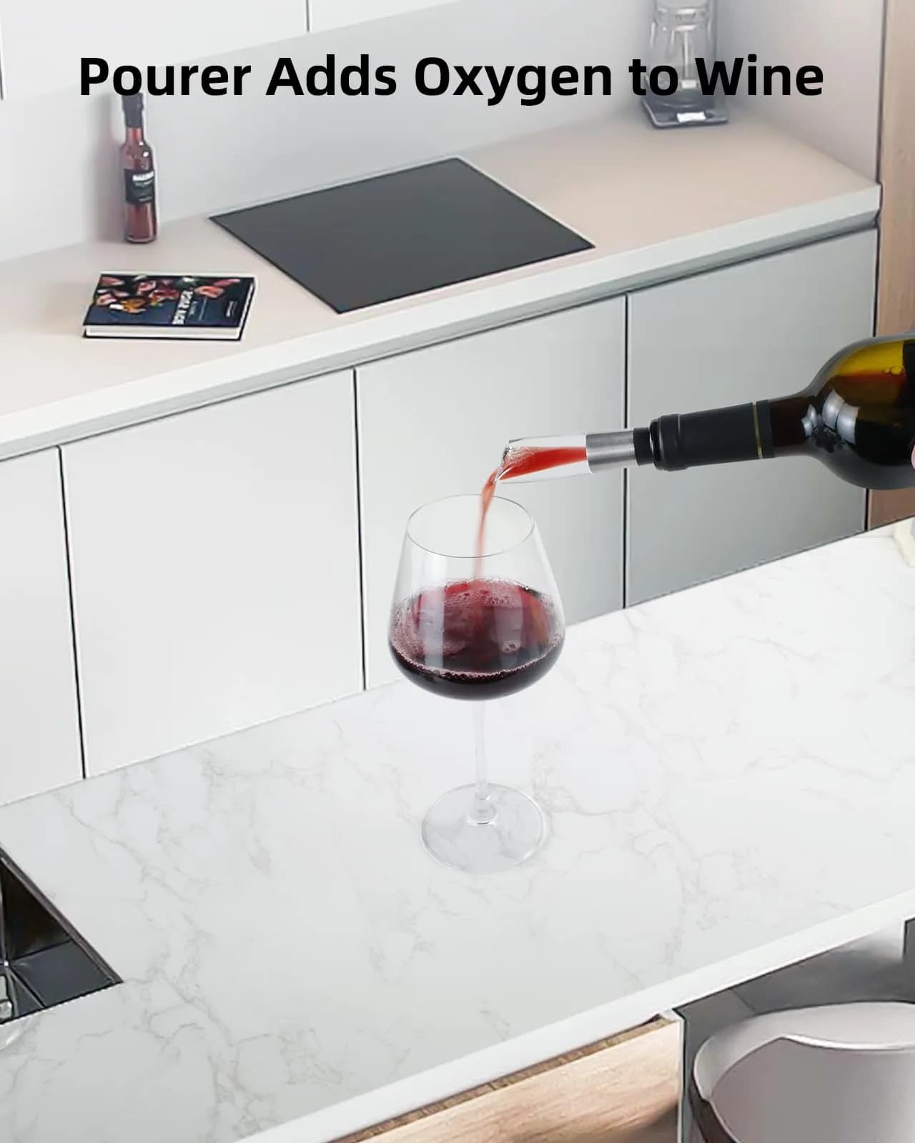 TOMEEM Silver Bottle Opener | 4-in-1 Rechargeable Wine Gift Set for Home & Parties - view 6