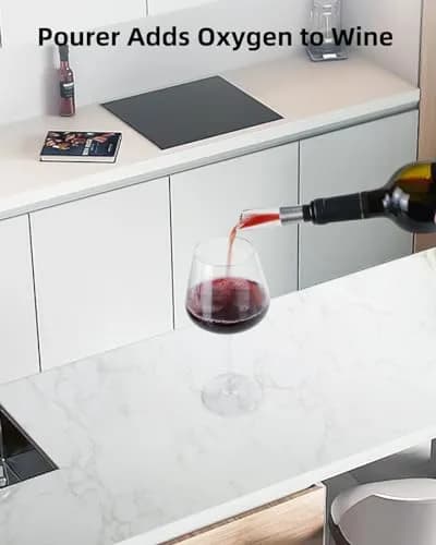 TOMEEM Silver Bottle Opener | 4-in-1 Rechargeable Wine Gift Set for Home & Parties thumbnail 6