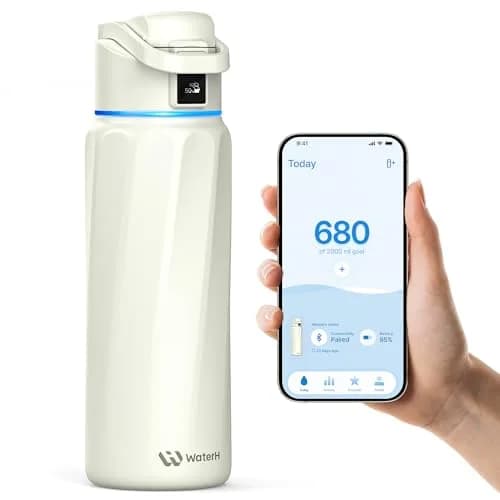 WaterH BOOST Smart Water Bottle Tracker with Reminder, White, 32oz | Hydration & Wellness Companion thumbnail 1