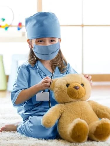 Puteraya Kids Doctor Scrubs Costume Set for Boys Girls | Educational Role Play Costume (Light Blue, 8-10 Years) thumbnail 4
