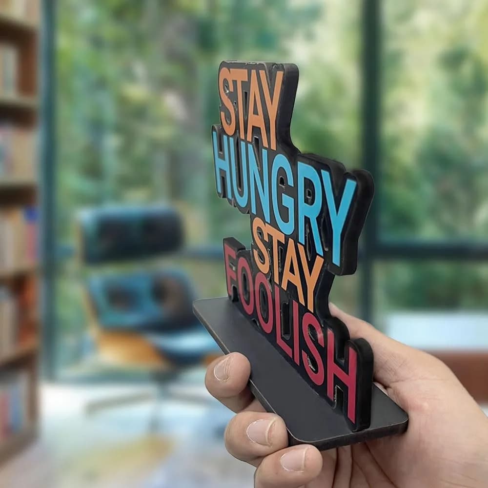 Artvibes Stay Hungry Stay Foolish Inspirational Quotes Table Decor Showpiece 15 cm (5.91 in) - view 5