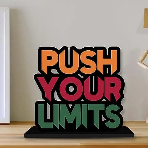 Artvibes Push Your Limit Inspirational Figurine 15.2cm (6 Inches) | Modern Wood Showpiece for Desk & Home thumbnail 3