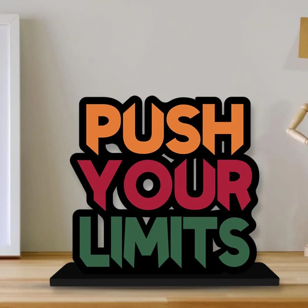 Artvibes Push Your Limit Inspirational Figurine 15.2cm (6 Inches) | Modern Wood Showpiece for Desk & Home - view 3