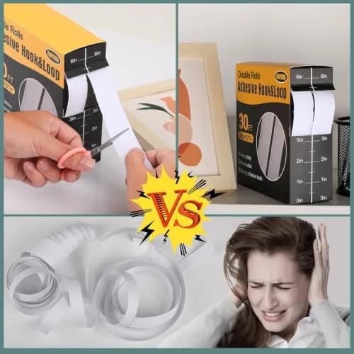 Navona Heavy Duty Hook and Loop Tape Strips with Adhesive, 2.5cm (1 Inch) x 30 Feet Each Roll, White | USA Imported Fastener Rolls thumbnail 5