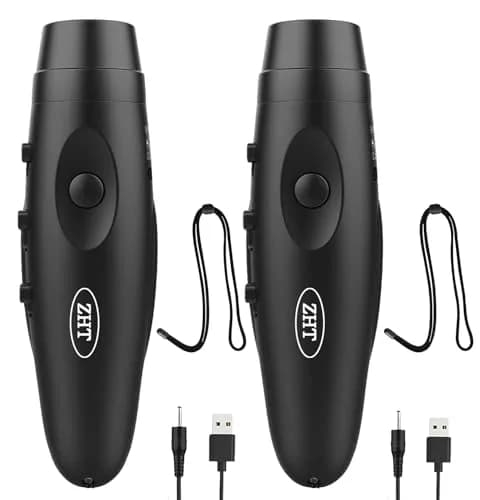 ZHT Electronic Whistle with USB Charging, 3-Tone 120dB Loud, Rechargeable Referee & Coach Whistle with Lanyard (2 Black Units) thumbnail 1