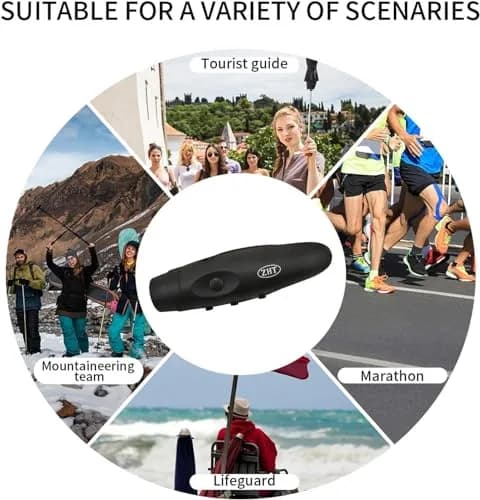 ZHT Electronic Whistle with USB Charging, 3-Tone 120dB Loud, Rechargeable Referee & Coach Whistle with Lanyard (2 Black Units) thumbnail 5