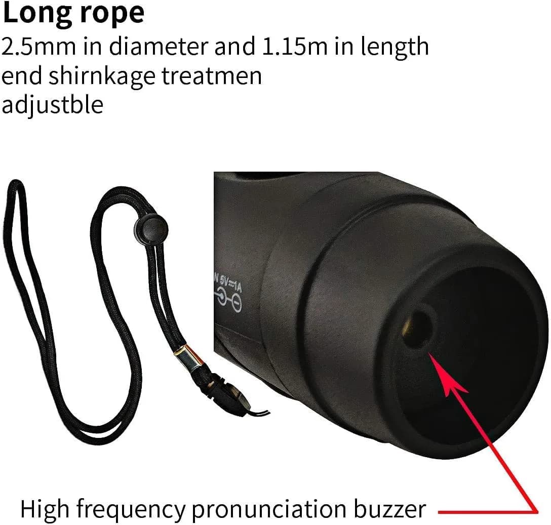 ZHT Electronic Whistle with USB Charging, 3-Tone 120dB Loud, Rechargeable Referee & Coach Whistle with Lanyard (2 Black Units) - view 6