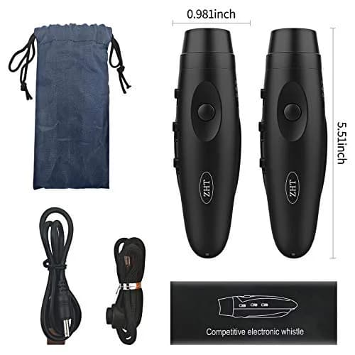 ZHT Electronic Whistle with USB Charging, 3-Tone 120dB Loud, Rechargeable Referee & Coach Whistle with Lanyard (2 Black Units) thumbnail 8