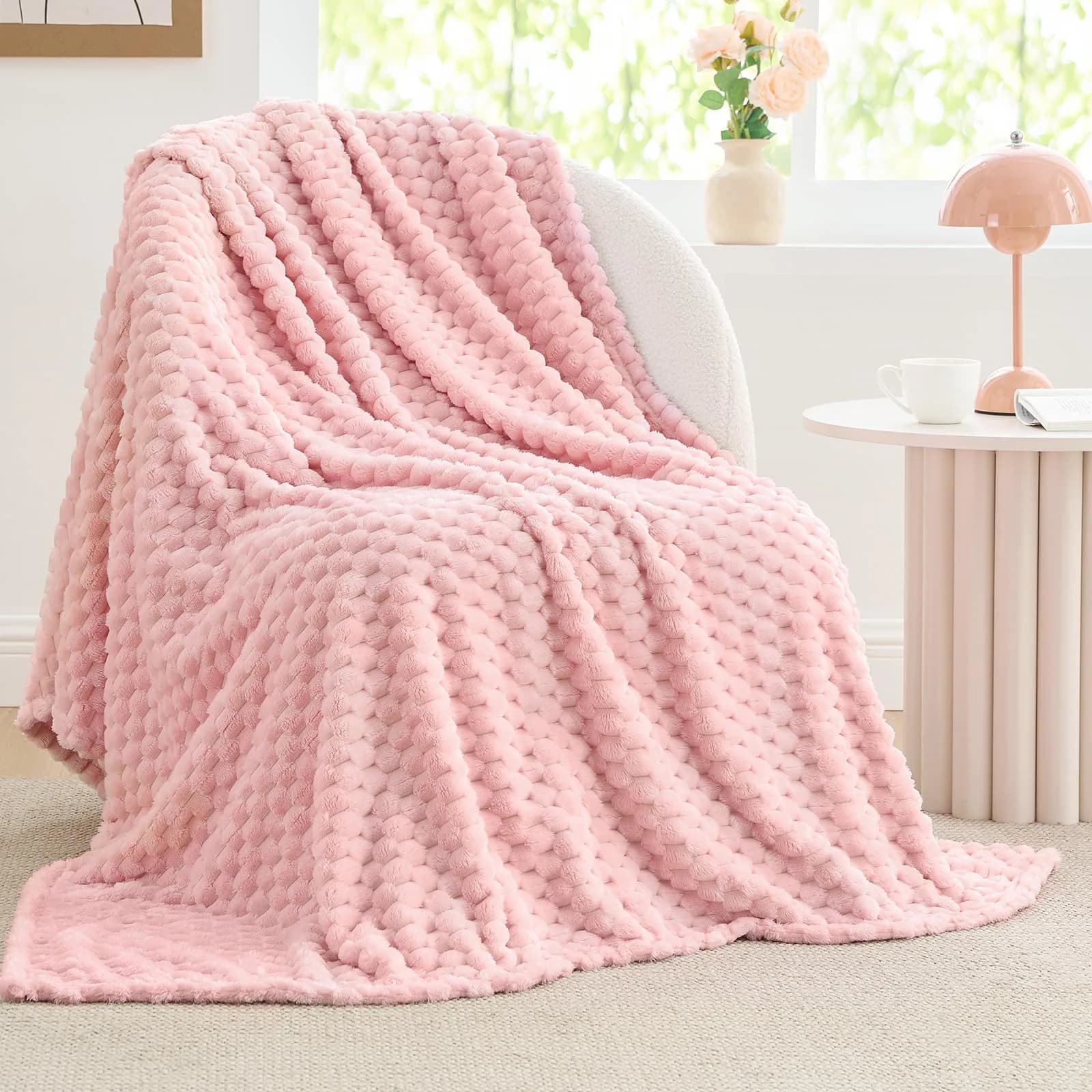 BEDELITE Pink Throw Blanket for Couch, 50"x60" | Cozy & Stylish Gift for Women — Pink