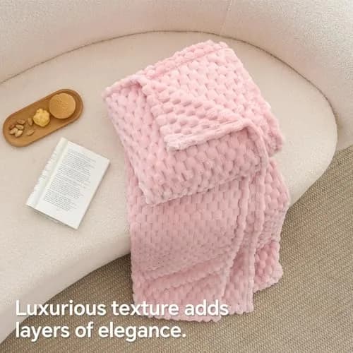 BEDELITE Pink Throw Blanket for Couch, 50"x60" | Cozy & Stylish Gift for Women thumbnail 7