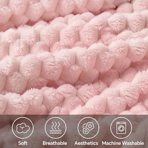 BEDELITE Pink Throw Blanket for Couch, 50"x60" | Cozy & Stylish Gift for Women thumbnail 3