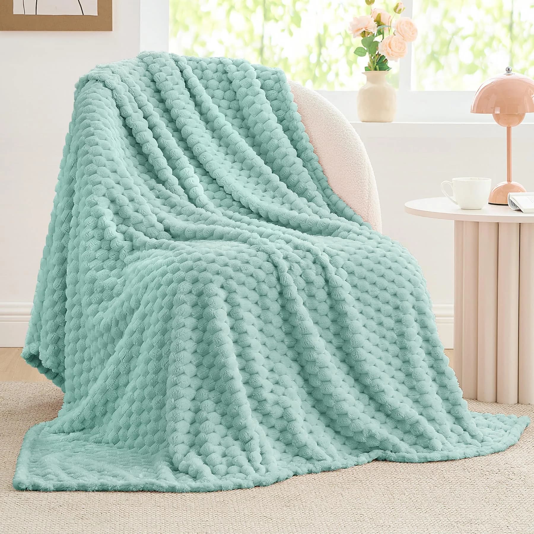 BEDELITE Haze Blue Twin Blanket for Couch, 60x80 Inches | Soft Cozy All-Season Fleece Throw