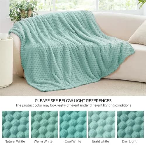 BEDELITE Haze Blue Twin Blanket for Couch, 60x80 Inches | Soft Cozy All-Season Fleece Throw thumbnail 8