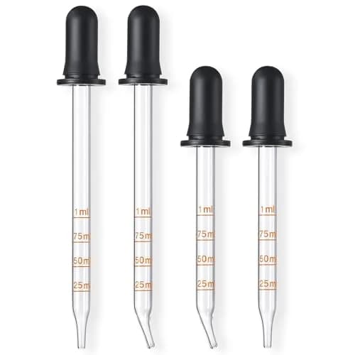 LANDNEOO 4 Pack, 1 mL Glass Eye Dropper with Measurement | Accurate Dose Pipette for Oils & Care thumbnail 8