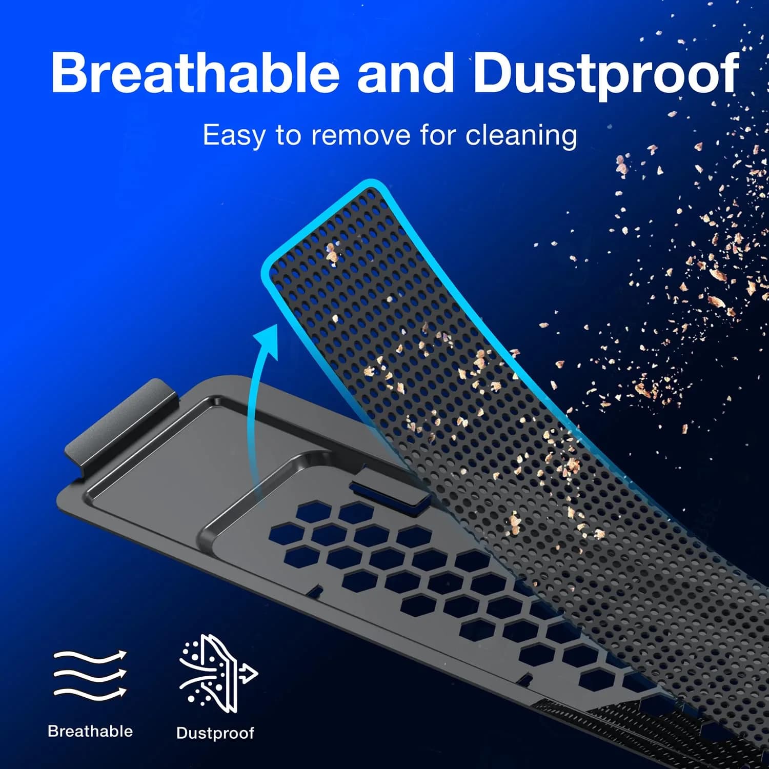GRAUGEAR Metal Heat Dissipation Cover for PS5 M.2 SSD Expansion Slot | Fits for PlayStation 5 NVMe SSD with Heatsink | Breathable Cellular Hole | Dust Proof (Black) thumbnail 7