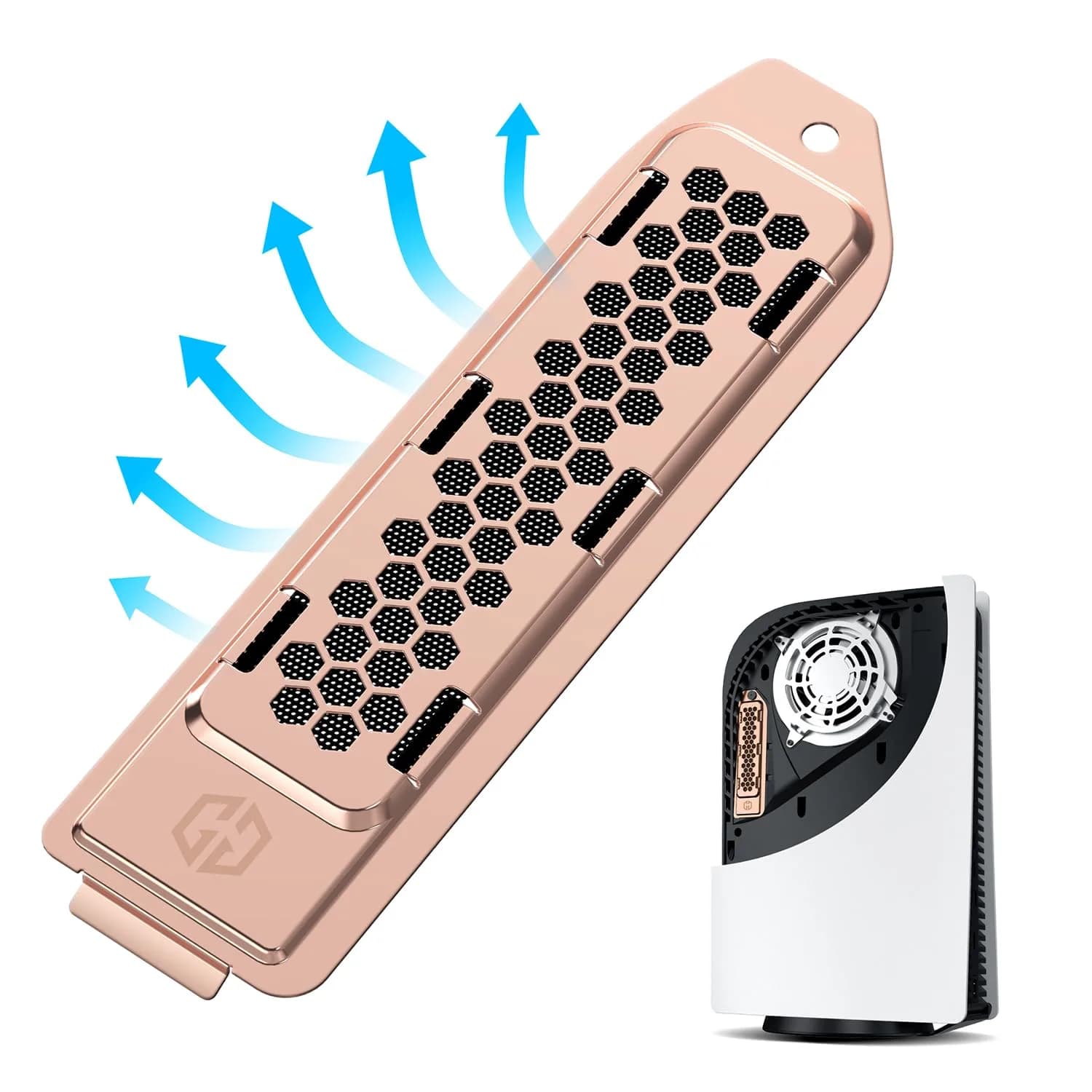 GRAUGEAR Metal Heat Dissipation Cover for PS5 M.2 SSD Expansion Slot | Bronze, Breathable Cellular Hole Design - main product image
