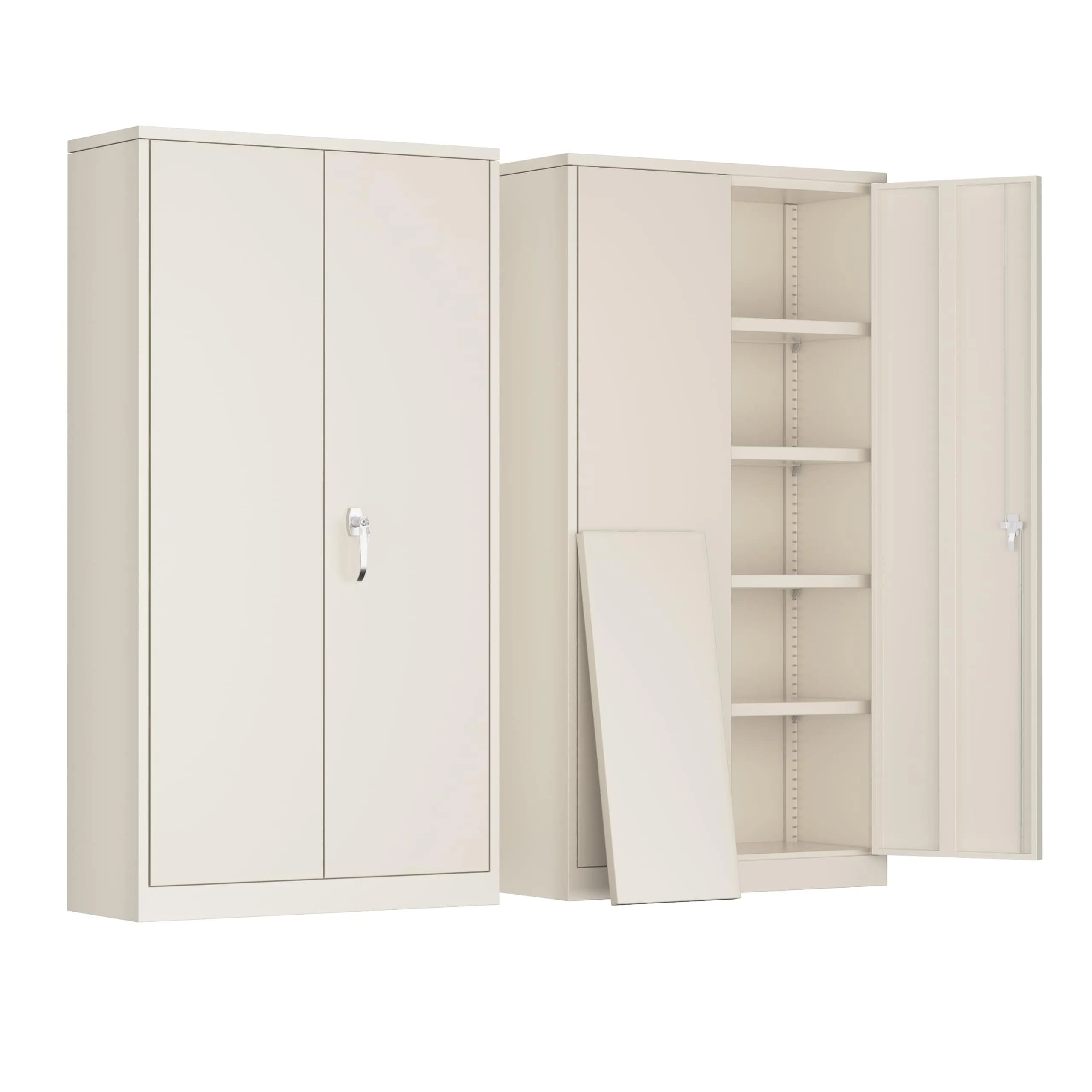 Greenvelly Metal Storage Cabinet, Gray Locking Steel Cabinet with 2 Doors and 4 Adjustable Shelves | 71" Utility Metal Filing Cabinet for Home Office & Garage - main product image