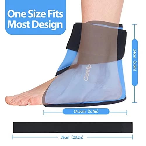 Comfpack 2 Pack Ankle Ice Pack Wrap with Elastic Strap | Targeted Pain Relief for Swelling, Plantar Fasciitis, Sprains thumbnail 6