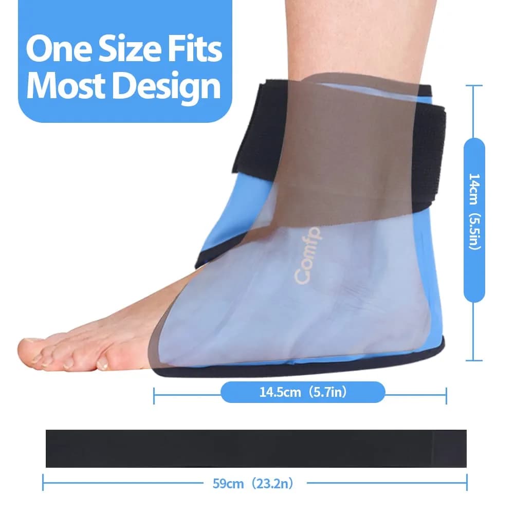 Comfpack 2 Pack Ankle Ice Pack Wrap with Elastic Strap | Targeted Pain Relief for Swelling, Plantar Fasciitis, Sprains - view 6