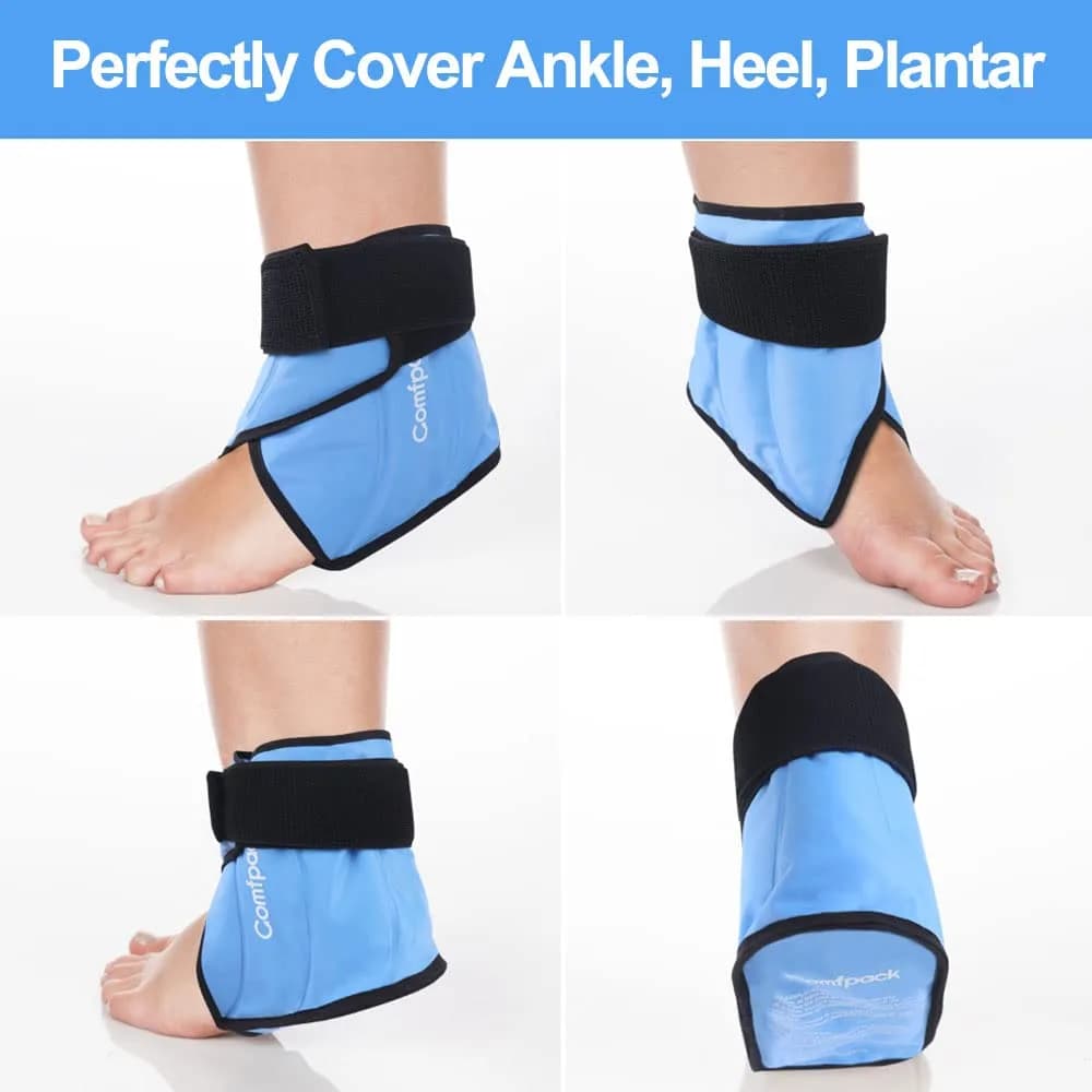 Comfpack Blue Heel Ice Pack Wrap - 2 Pack for Plantar Fasciitis & Ankle Pain Relief - view 3