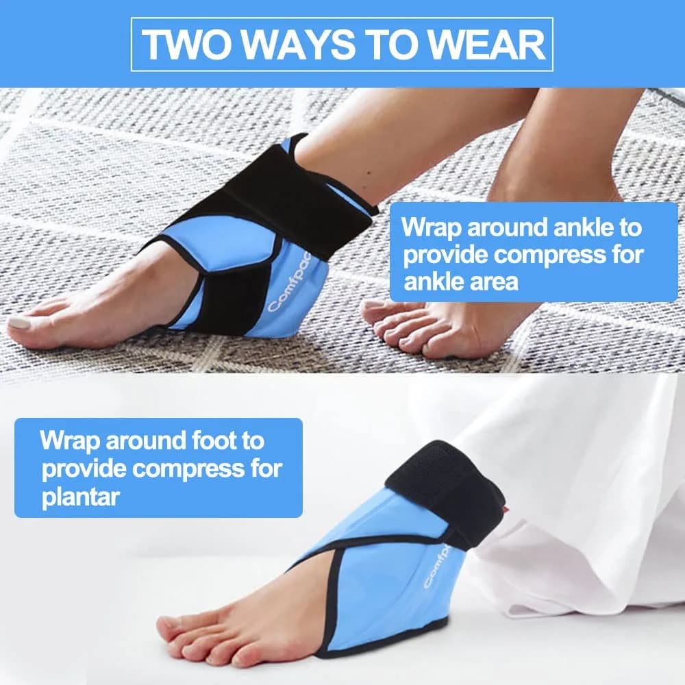 Comfpack Blue Heel Ice Pack Wrap - 2 Pack for Plantar Fasciitis & Ankle Pain Relief - view 4