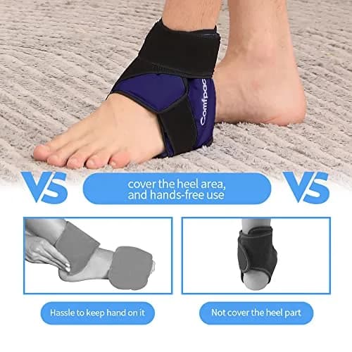 Comfpack Ankle Ice Pack Wrap Heel Ice Pack for Pain Relief, Hot Cold Therapy Cold Pack for Plantar Fasciitis, Achilles Tendonitis, Ankle Sprain, Foot Pain, 2Packs thumbnail 4