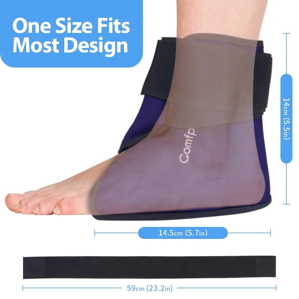 Comfpack Ankle Ice Pack Wrap Heel Ice Pack for Pain Relief, Hot Cold Therapy Cold Pack for Plantar Fasciitis, Achilles Tendonitis, Ankle Sprain, Foot Pain, 2Packs - view 5