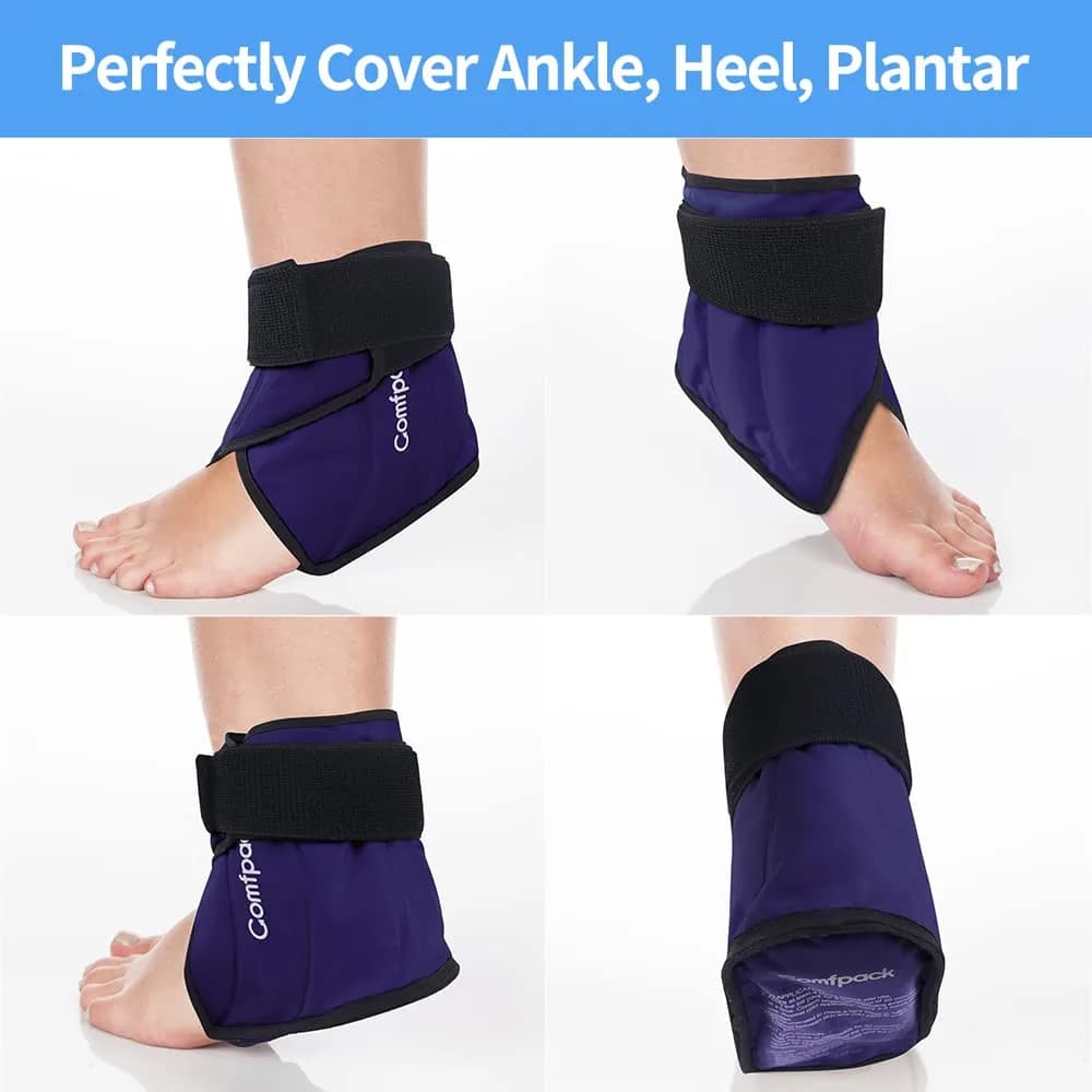 Comfpack Dark Blue Heel & Ankle Ice Pack Wrap for Plantar Fasciitis - 2 Pack - view 2