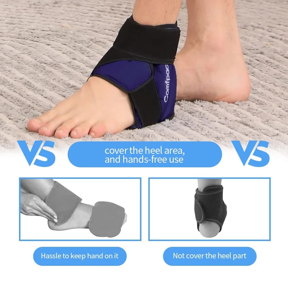 Comfpack Dark Blue Heel & Ankle Ice Pack Wrap for Plantar Fasciitis - 2 Pack - view 4