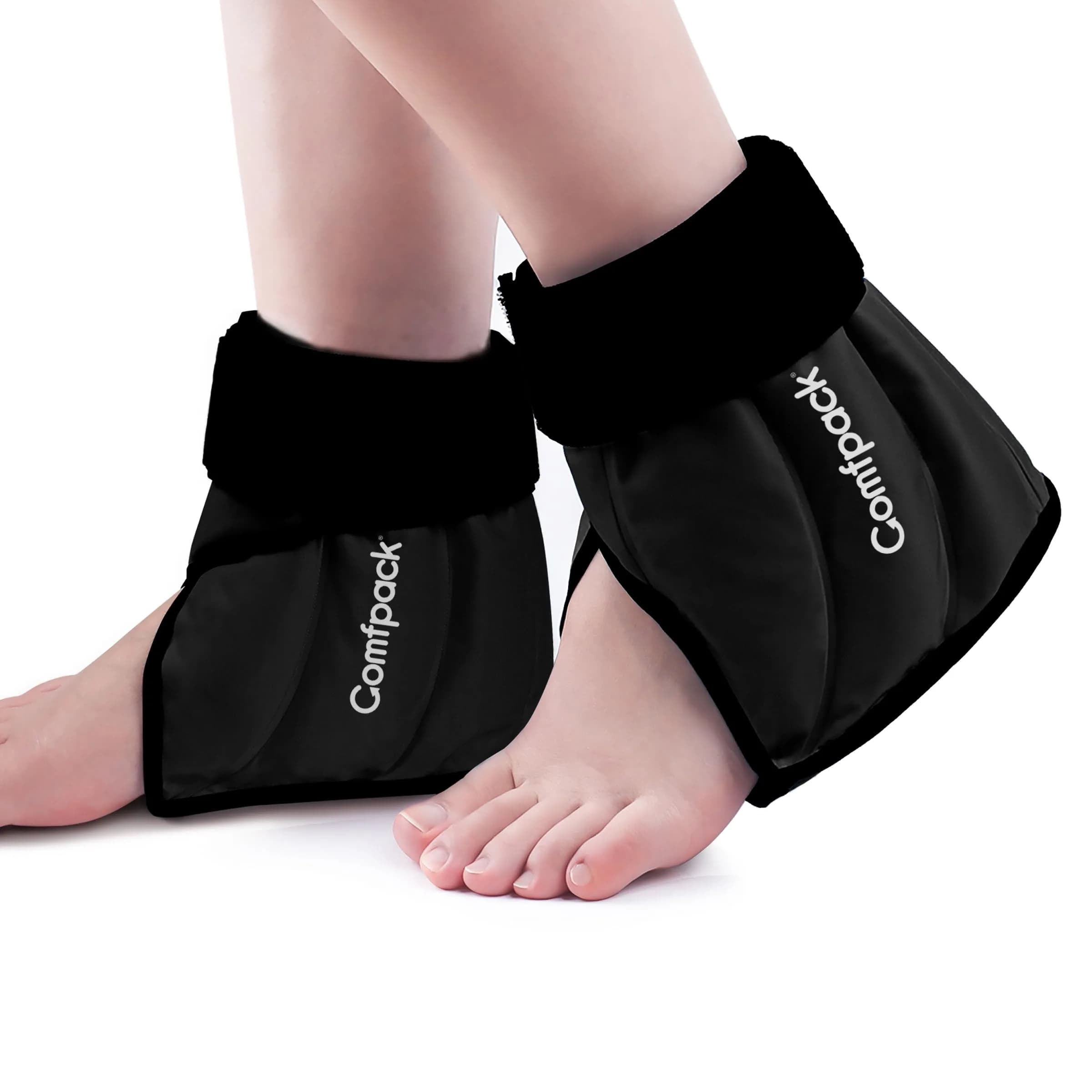 Comfpack Black Heel Ice Pack Wrap for Plantar Fasciitis, Ankle Swelling - 2 Pack - main product image