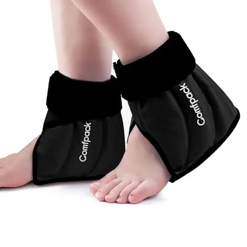 Comfpack Ankle Ice Pack Wrap for Swelling, FSA Eligible, 2 Pack | Targeted Pain Relief for Heel, Ankle, Plantar Fasciitis thumbnail 1