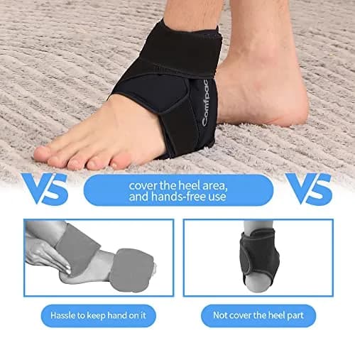 Comfpack Ankle Ice Pack Wrap for Swelling, FSA Eligible, 2 Pack | Targeted Pain Relief for Heel, Ankle, Plantar Fasciitis thumbnail 4