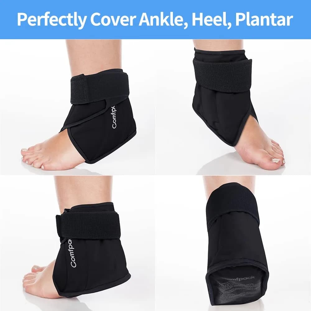 Comfpack Black Heel Ice Pack Wrap for Plantar Fasciitis, Ankle Swelling - 2 Pack - view 2