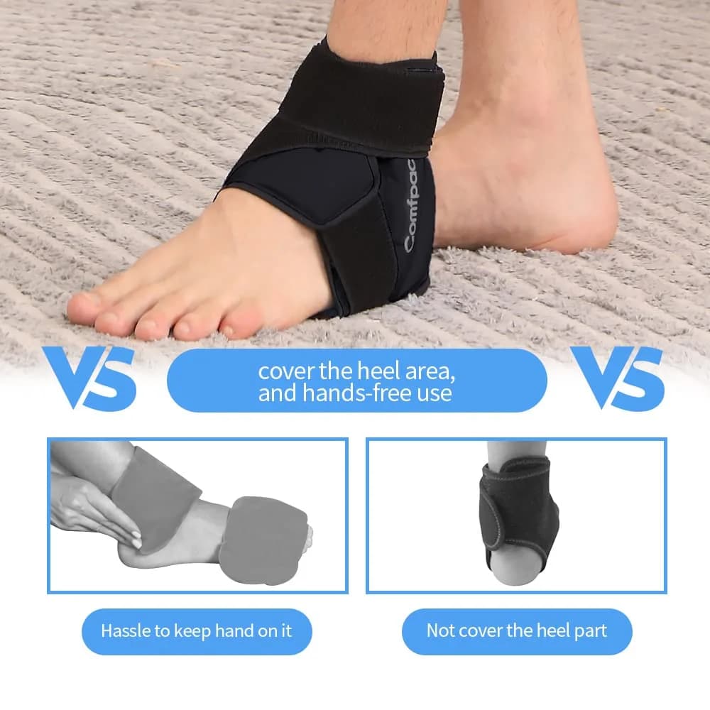 Comfpack Black Heel Ice Pack Wrap for Plantar Fasciitis, Ankle Swelling - 2 Pack - view 4