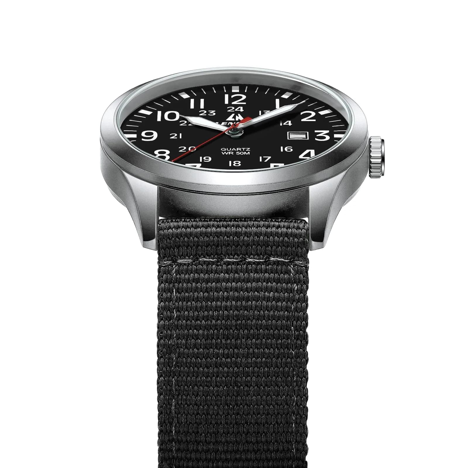 LN LENQIN Men's Military Sport Analog Quartz Watch with Date & Luminous Dial | 42mm Stainless Steel Case, 22mm Nylon Strap - view 7